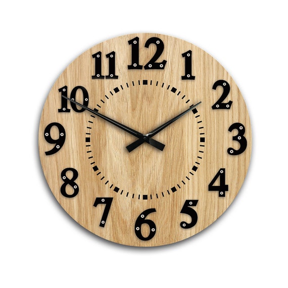 Grande Horloge Murale En Bois Rustique - Faite Main - Décoration Maison/bureau