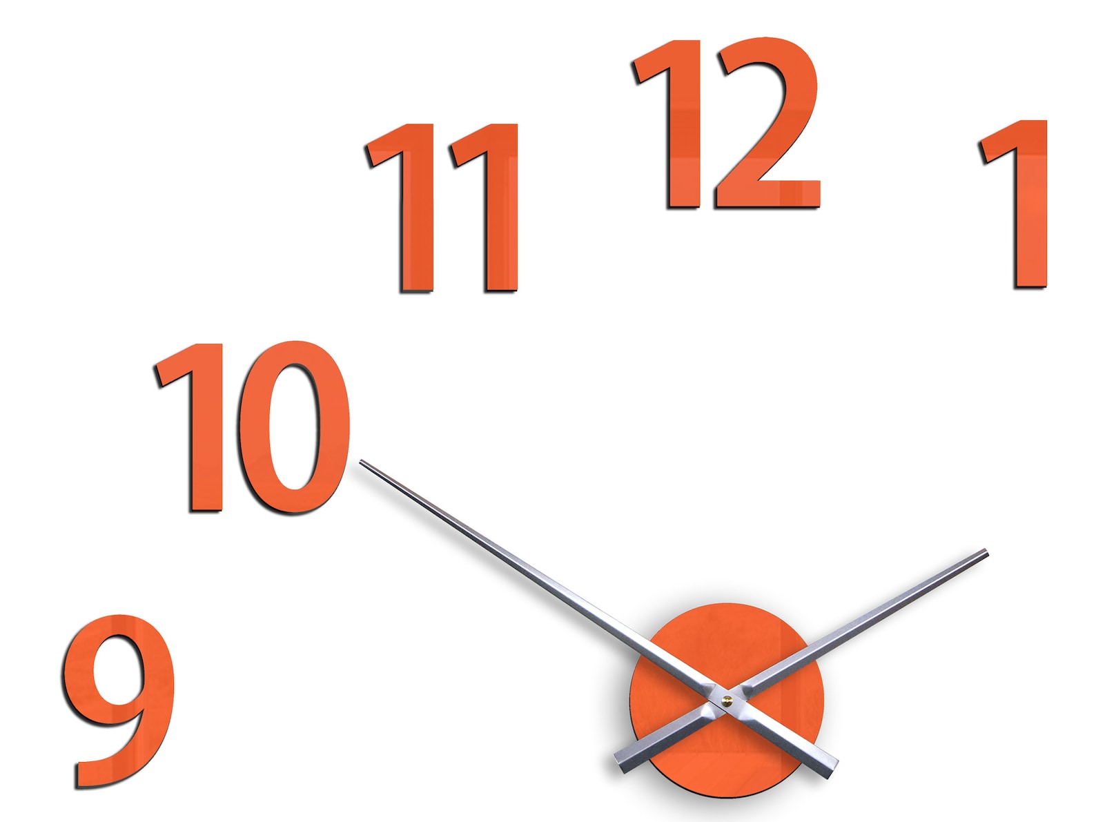 Large Wall Clock Orange Clock AMADUS Etsy