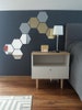 Hexagon Shape Mirror Gold Silver Brown Wall Decal Wall Sticker 3 pcs 