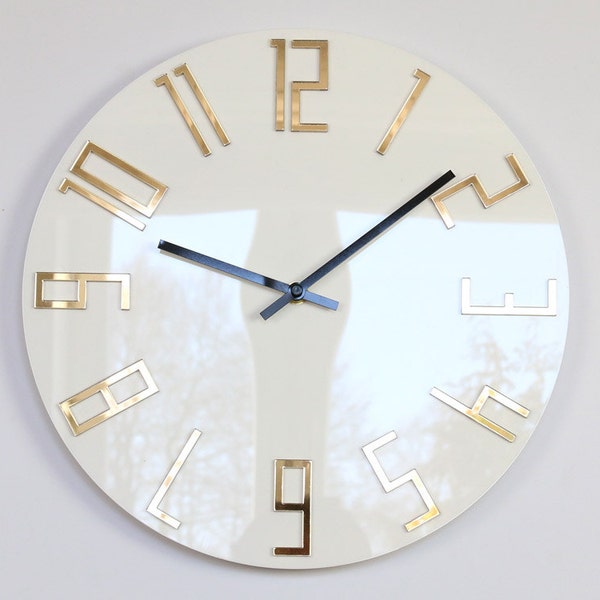 grande horloge murale, miroir doré, horloge murale, cadeau, décoration murale, horloge moderne, horloge murale moderne, horloges murales uniques, cadeau