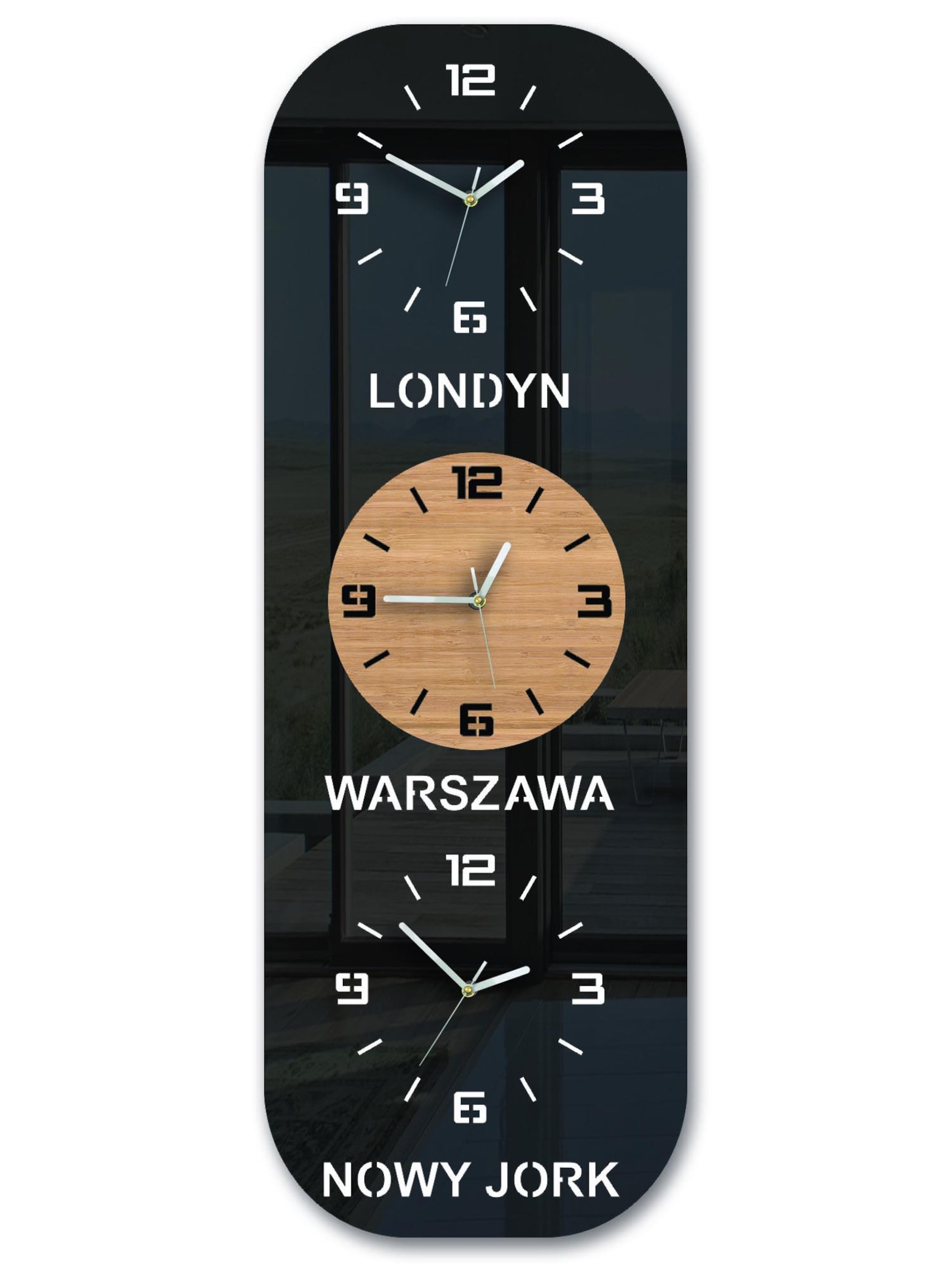 Personalized World Time Zone Wall Clock – 3 Time Zones Clock – Modern ...