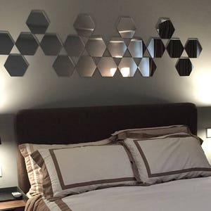 Hexagon Shape Mirror Wall Decal Wall Sticker 8pcs image 3