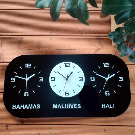 Reloj de oficina GRANDE, reloj de zona horaria mundial, reloj de