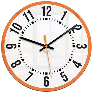 grande horloge murale, horloge orange, horloge murale, cadeau, décoration murale, horloge moderne, horloge murale moderne, horloges murales uniques, OSCAR 30cm / 11,81 image 6