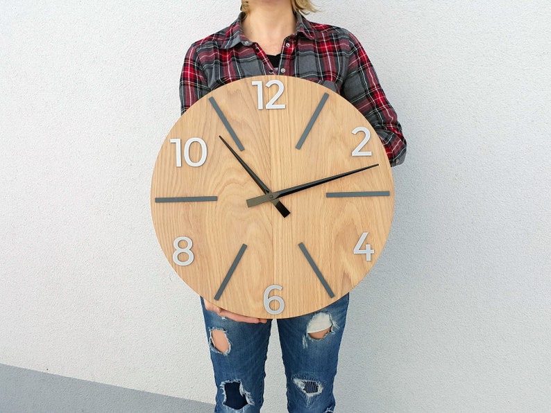 Frisch Große Wanduhr Mit Zahlen Große Eiche Wanduhr mit Stein zahlen Wanduhr moderne Uhr