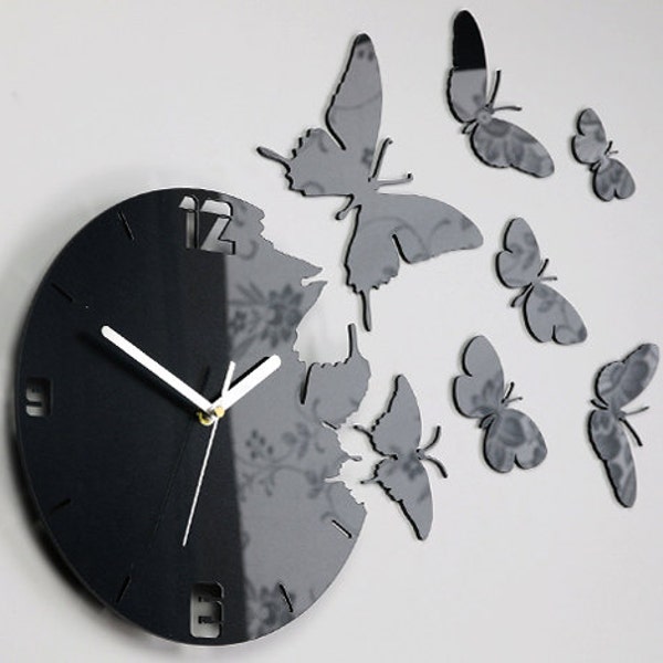 Butterfly Clock Etsy