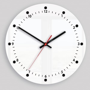 Wanduhr Mozes - stille weiße Uhr, moderne Uhr, Uhren für Wand 28cm / 11,02"