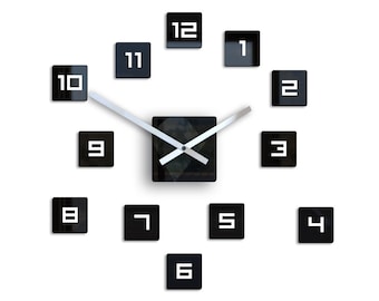 Wall Clock CUBE, large wall clock, gift, wall decor, Unique wall clocks, Silent wall clock