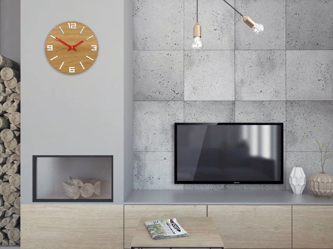 Wood Wall Clocks, Silent Clock, Large Wall Clock, Modern Clock, Clock ...
