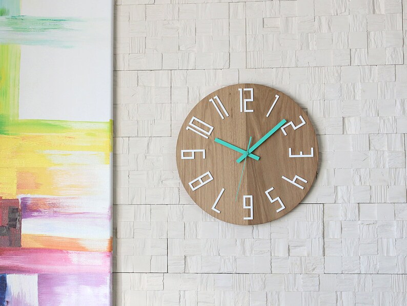 Wood Clock Large Wall Clock Unique Wall Clock Gift Clock Etsy UK
