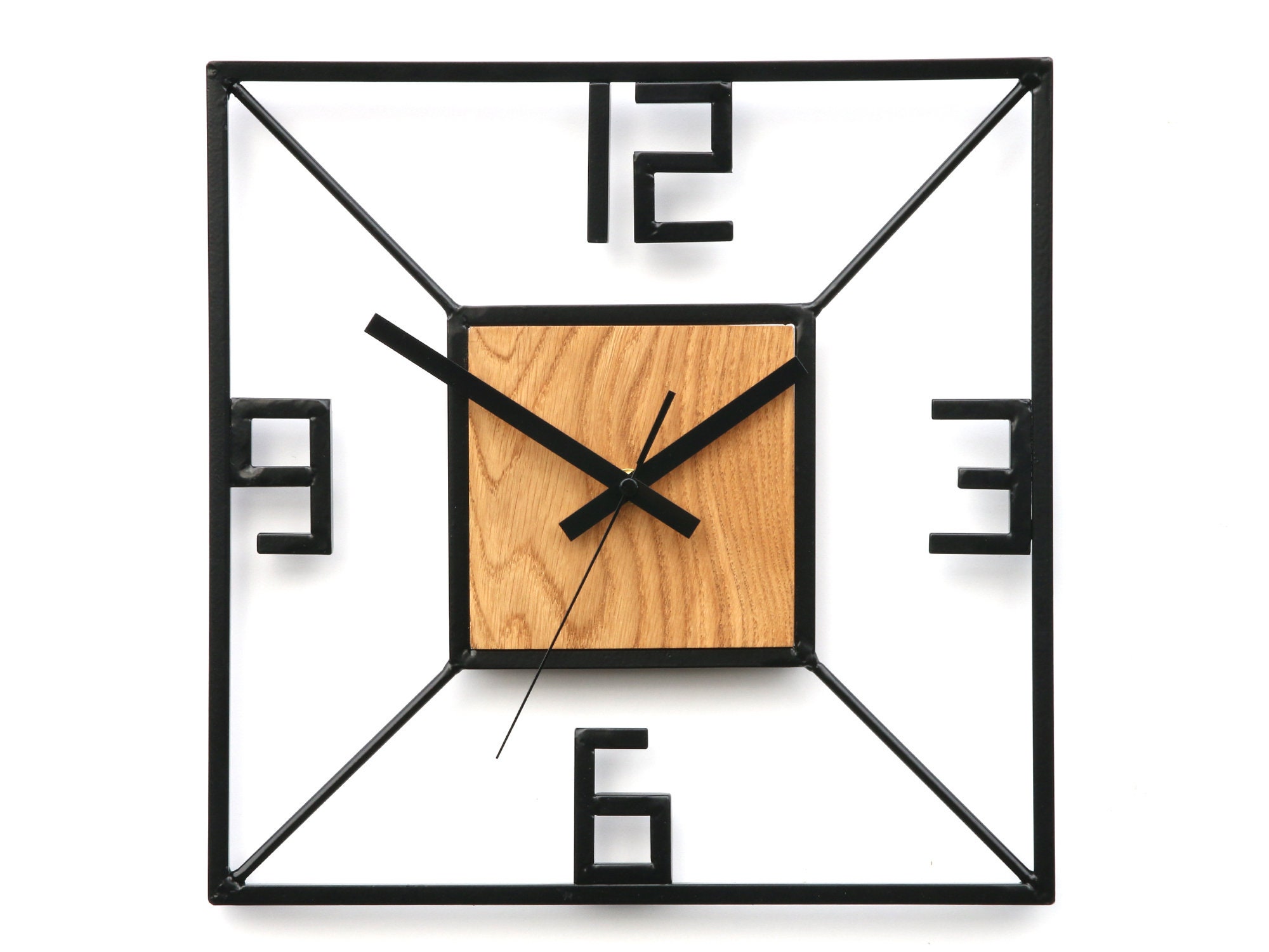 Metal Clock Modern Metal clock with numbers 13 inch Farmhouse Decor