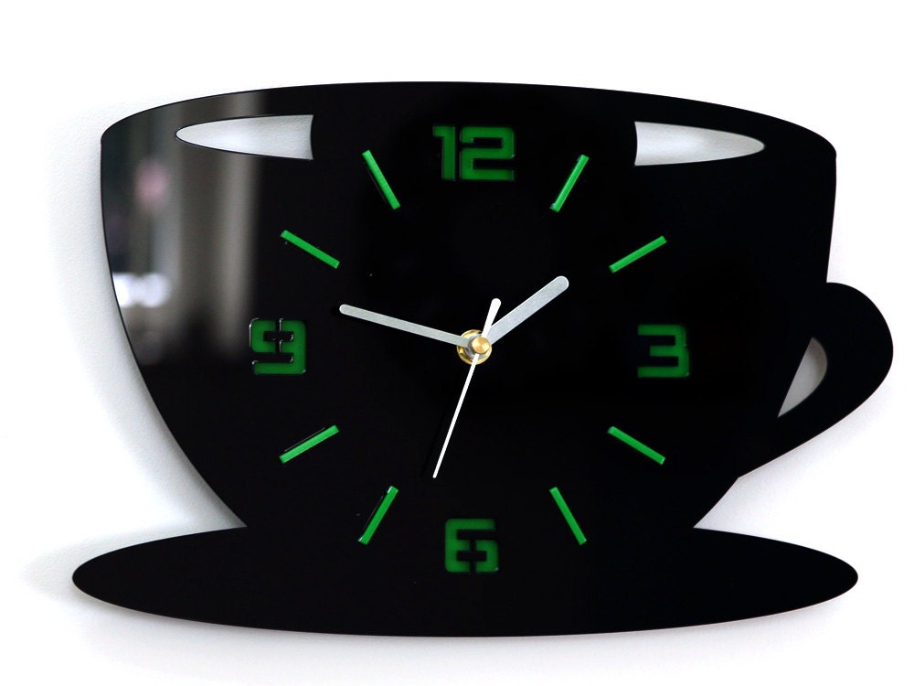 green kitchen wall clock
