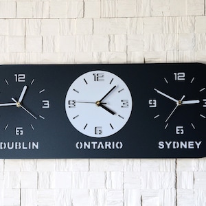 GRANDE horloge murale, horloge murale personnalisée, cadeau personnalisé, horloge moderne, ville de Dublin, Sydney