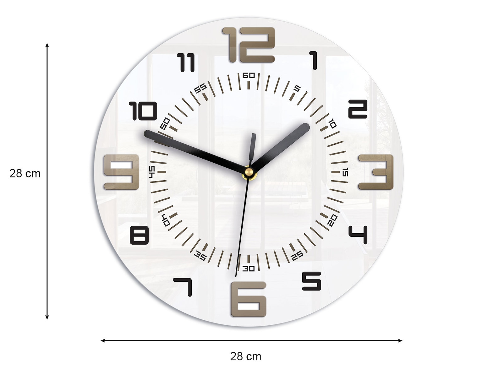 Wall Clock White Armando Geometric Clock Metalic Tortora Etsy