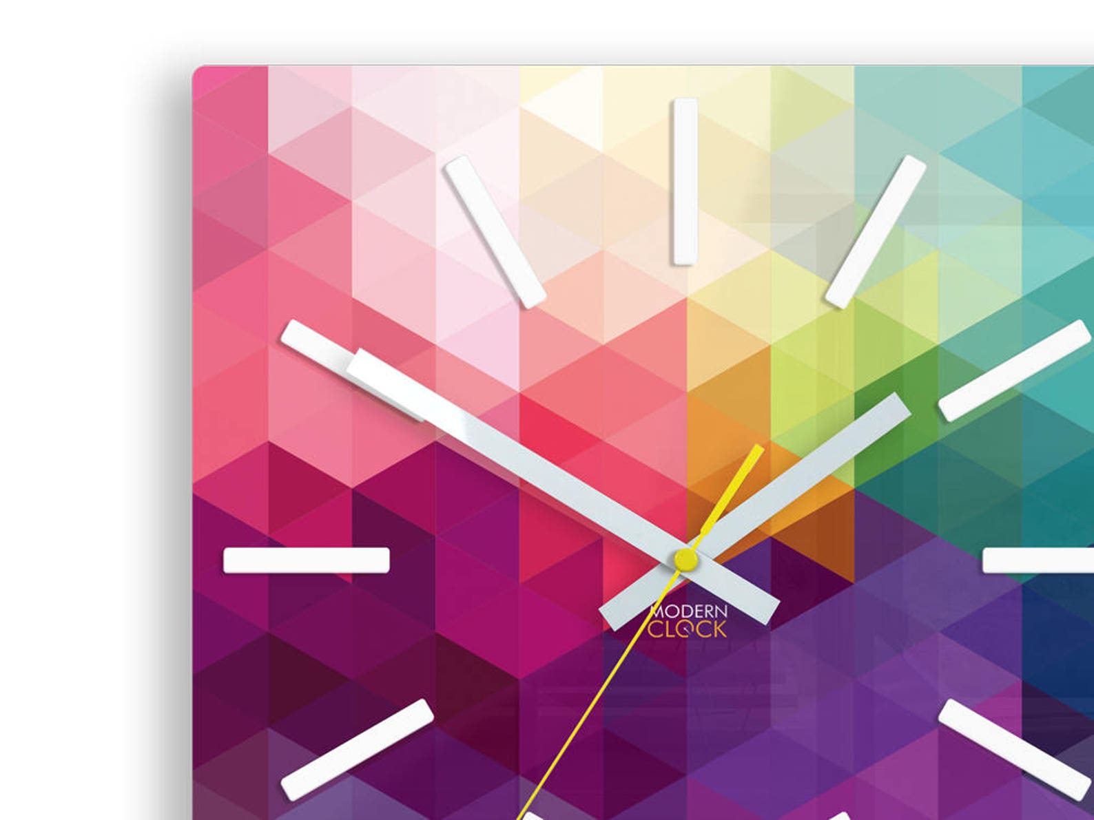 Large Wall Clock Clock Wall Clock Rainbow Wall Decor Etsy