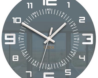 Relógio de parede moderno 28 cm – Relógio decorativo silencioso e anti-tique-taque para sala de estar, escritório, quarto, cozinha Relógio Mars ModernClock