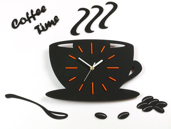 Reloj de pared reloj cocina satinado taza naranja reloj | Etsy Reloj de pared reloj cocina satinado taza naranja reloj | Etsy