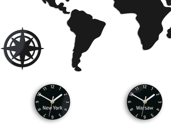 Reloj de cobre zonas horarias Nueva York Londres Tokio reloj