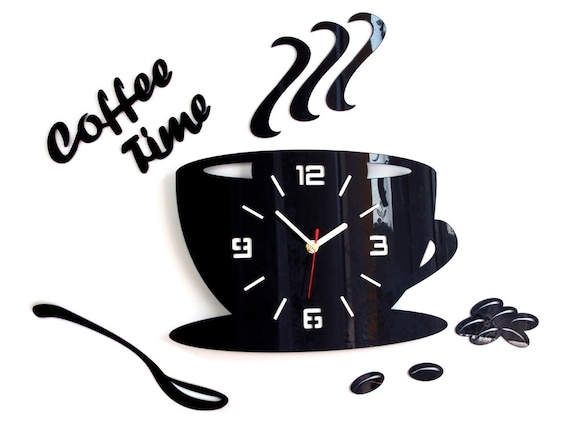 Reloj para cocina, reloj de cocina, reloj de pared, Hora del café