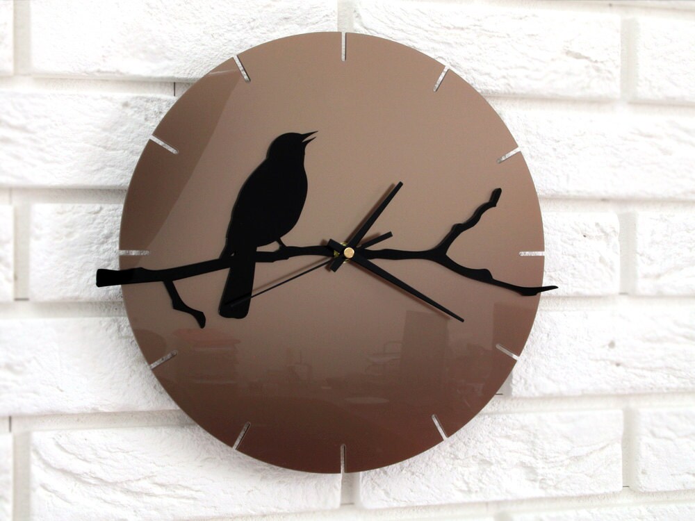 Wall Clock BIRD Modern clock large wall clock gift wall decor Unique