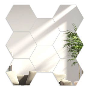 Hexagon Shape Mirror Wall Decal Wall Sticker 8pcs image 1