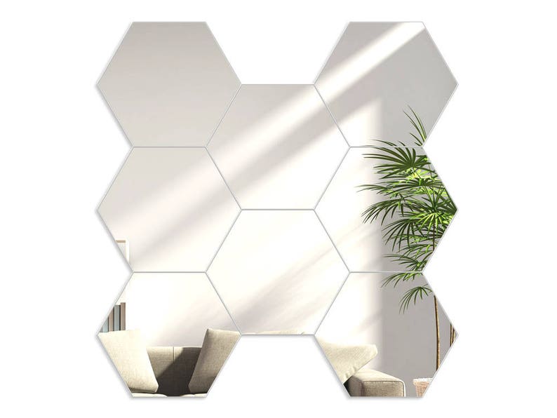 Hexagon Shape Mirror Wall Decal Wall Sticker 8pcs image 1