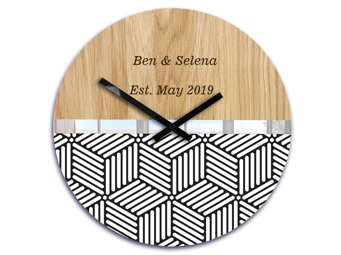 Wood Wall Clock Eco Clock Woodland Clock Personalised Wall Etsy