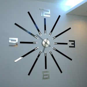 Wall Clock, BIG CLOCK, large wall clock, gift, wall decor, Unique wall clocks, Mirror 115cm x 115cm/ 45,28"x45,28"