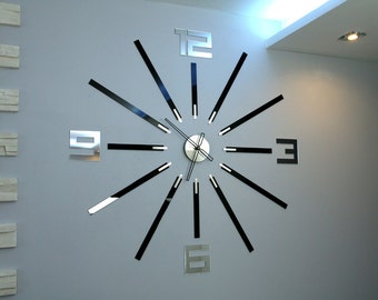 Relógio de parede, RELÓGIO GRANDE, relógio de parede grande, presente, decoração de parede, Relógios de parede exclusivos, Espelho 115 cm x 115 cm / 45,28" x 45,28"