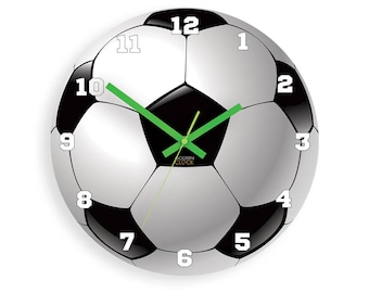 Kids wall clock - football, wall clock ball. boy wall clock, children wall clock,