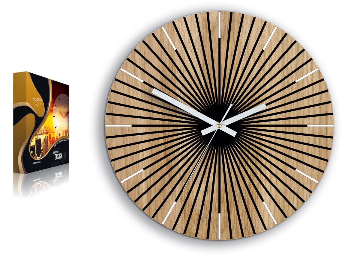 Wood Clock Large Wall Clock Unique Wall Clock Gift Clock Etsy