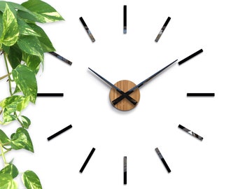 Wanduhr, Bambusuhr, große Wanduhr, CEZAR, Wanddeko Uhren DIY 75 cm