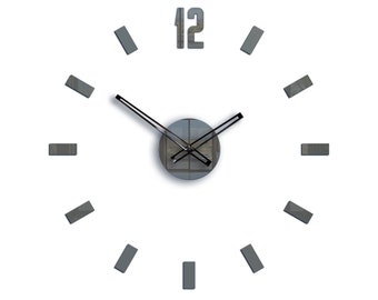 Reloj de pared, etiqueta de la pared, reloj de pared grande, punto, reloj gris, decoración de la pared, etiqueta de la pared, relojes DIY 50cm