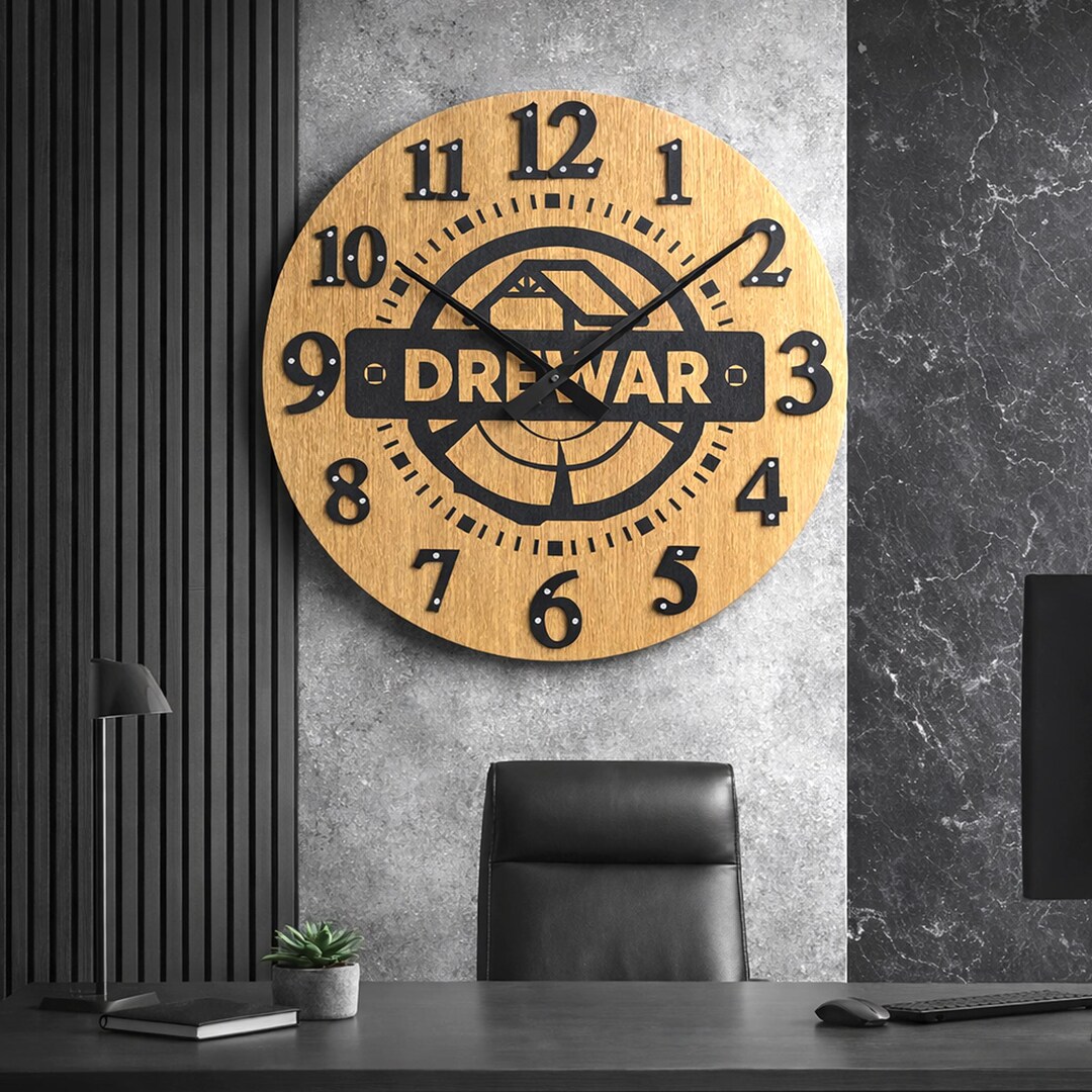 Personalized Wall Clock With Company Logo – Custom Wooden Business ...