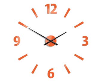 Große Wanduhr, Big Wanduhr, Wanduhr 29.53, 75 cm Klaus Orange