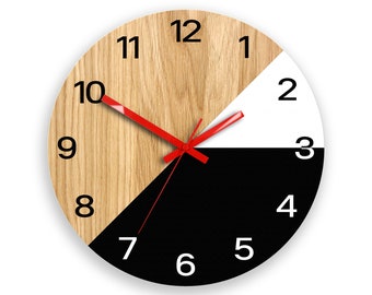 Large Wall clock, Texas Red, geometric wall clock , unique wall clock Gift 33,5cm / 13,19"