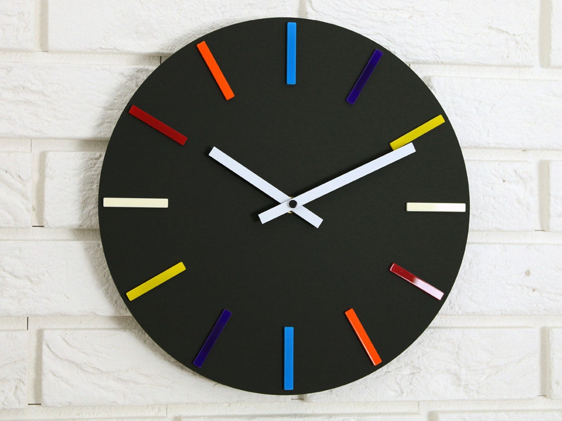Wall Clock, COLORFUL, Large Wall Clock, Gift, Wall Decor, Modern Clock ...