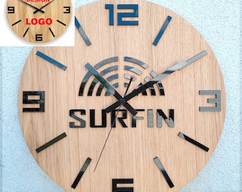 Personalized Logo Wall Clock – Custom Branded Clock – Business Logo Gift – Office Wall Art – Corporate Promotional Clock