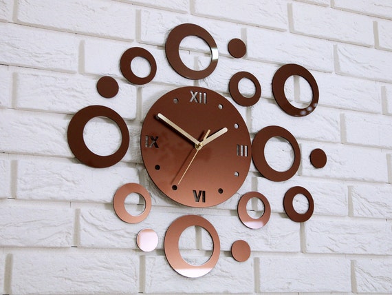 Clock, Wall Clock, Modern Wall Clock, Copper Clock, Gift, Large Wall Clock,  Wall Decoration Clocks DIY 