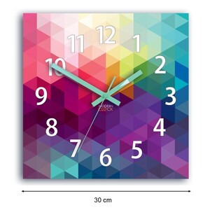 Large Wall Clock, Colorful Silent Wall Clock With Numerals , Modern ...