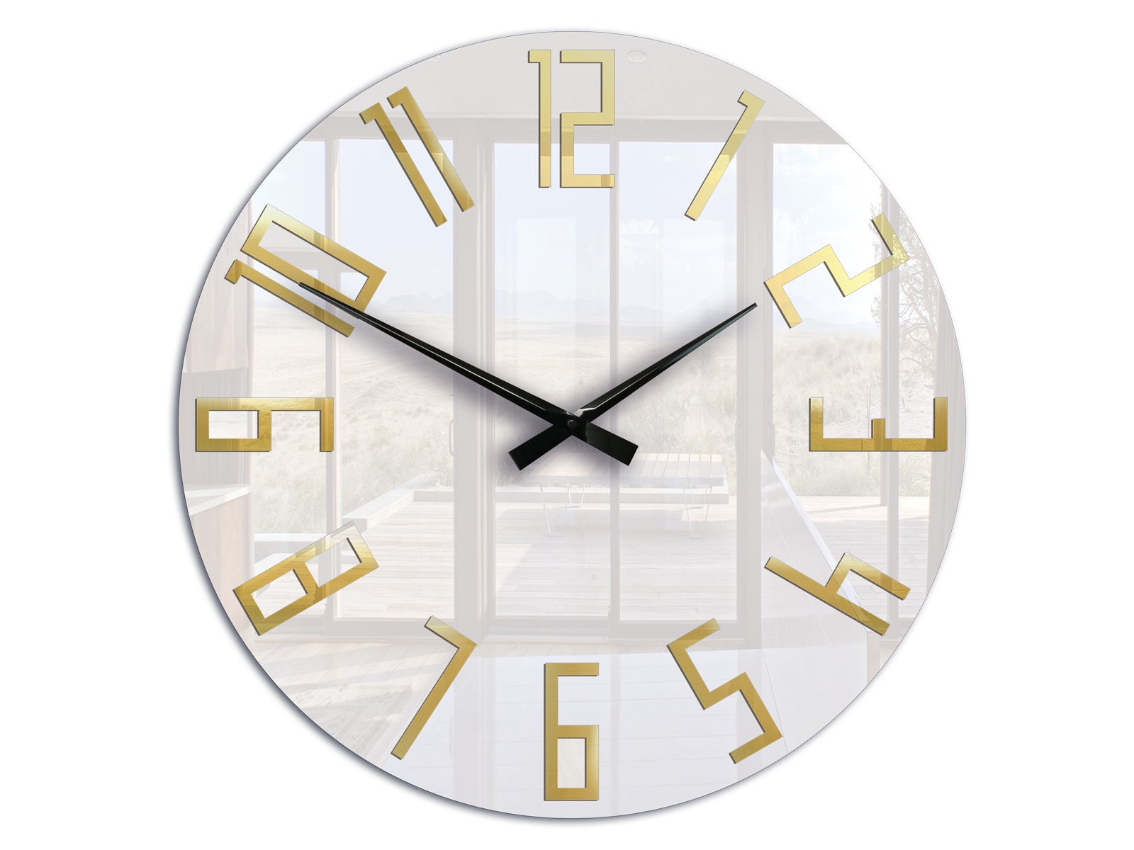 LARGE wall clock, Clock, modern wall clock, gift, big wall clock, 59cm ...