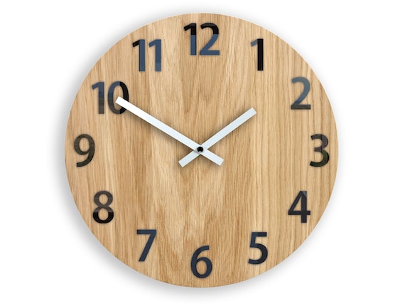 Grand Tableau Mural En Bois Avec Horloge Intégrée - Déco Vintage Marron