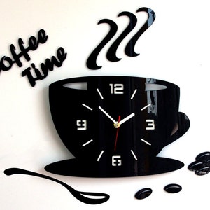 Clock to kitchen wall clock Coffe time modern clock gift wall decoration cup home & living design wall decor hot cup