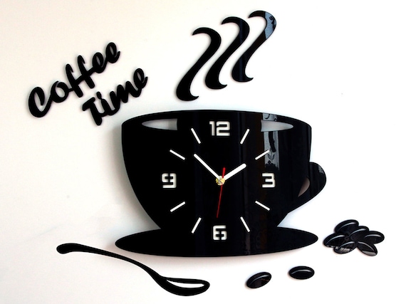 Reloj para cocina, reloj de cocina, reloj de pared, Hora del café COBRE  METÁLICO, regalo, decoración de pared, reloj de pared grande -  México