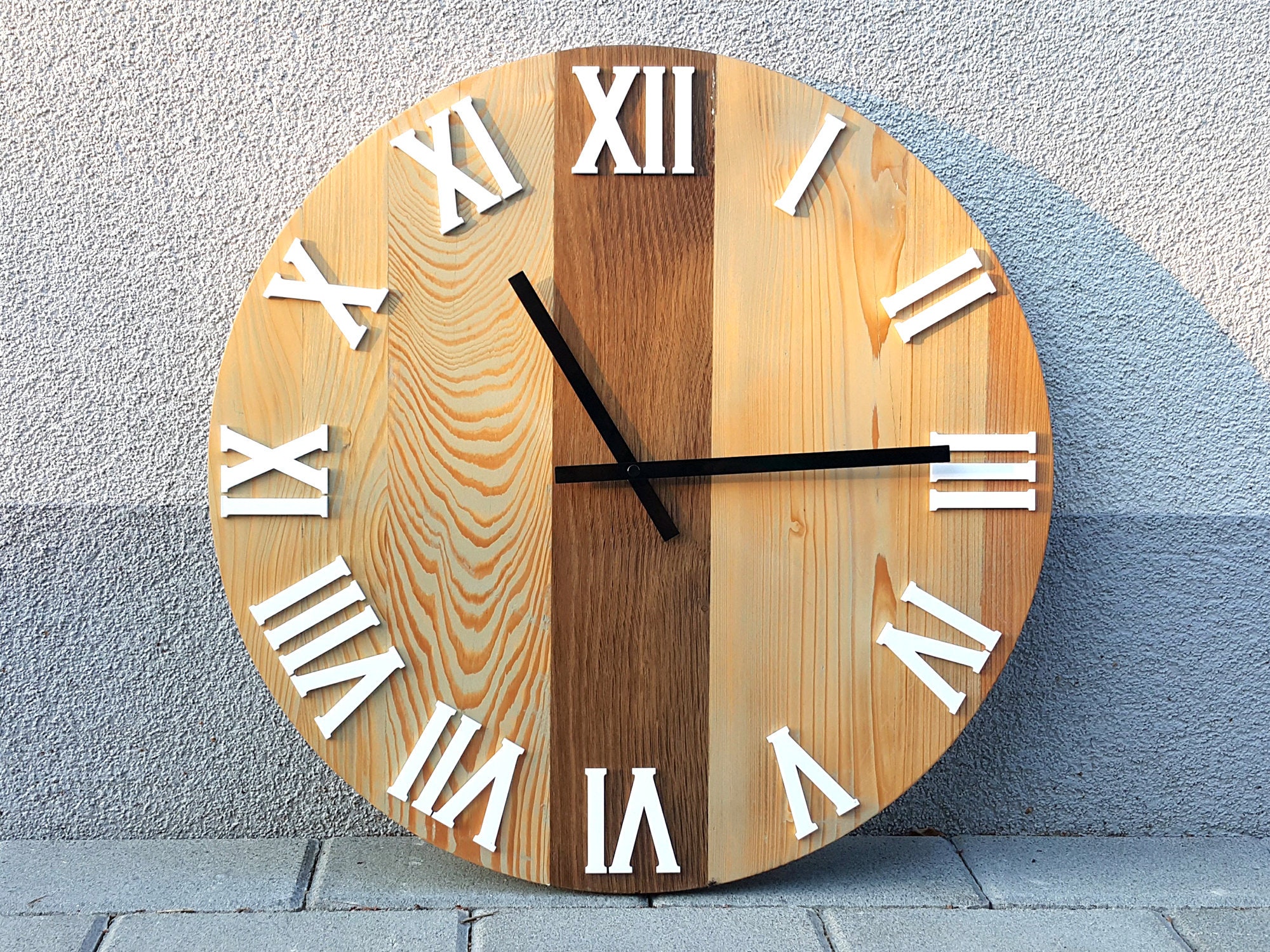large rustic kitchen wall clock
