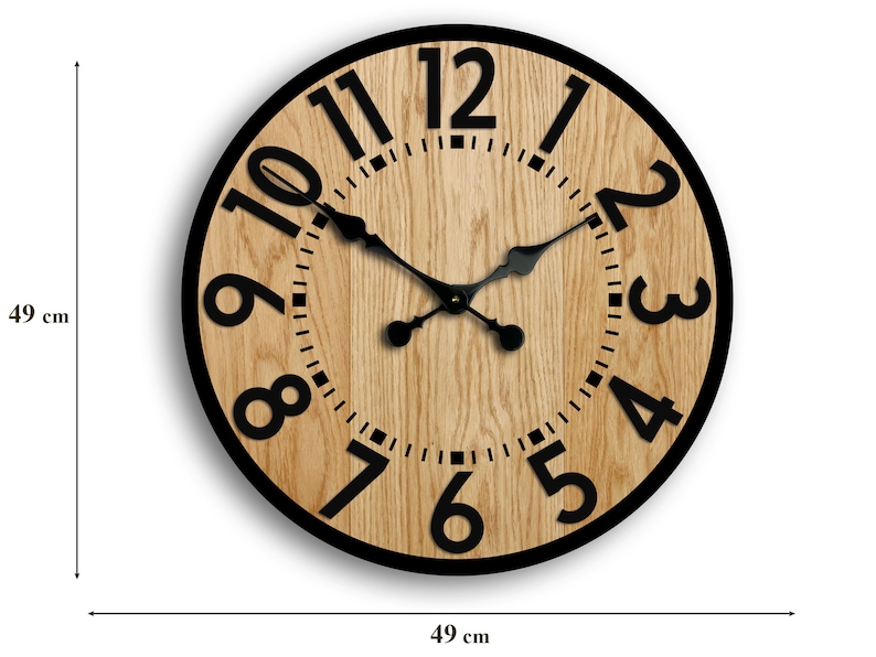 Frisch Große Wanduhr Mit Zahlen Große Holzuhr Uhr mit Zahlen Bauernhaus Holz Wanduhr