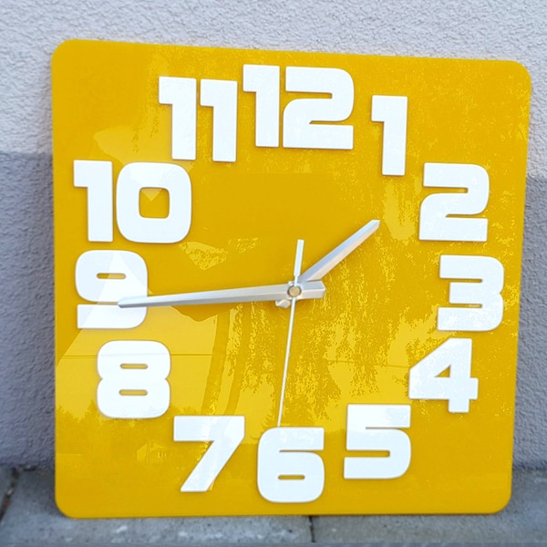 Yellow Wall Clock Etsy