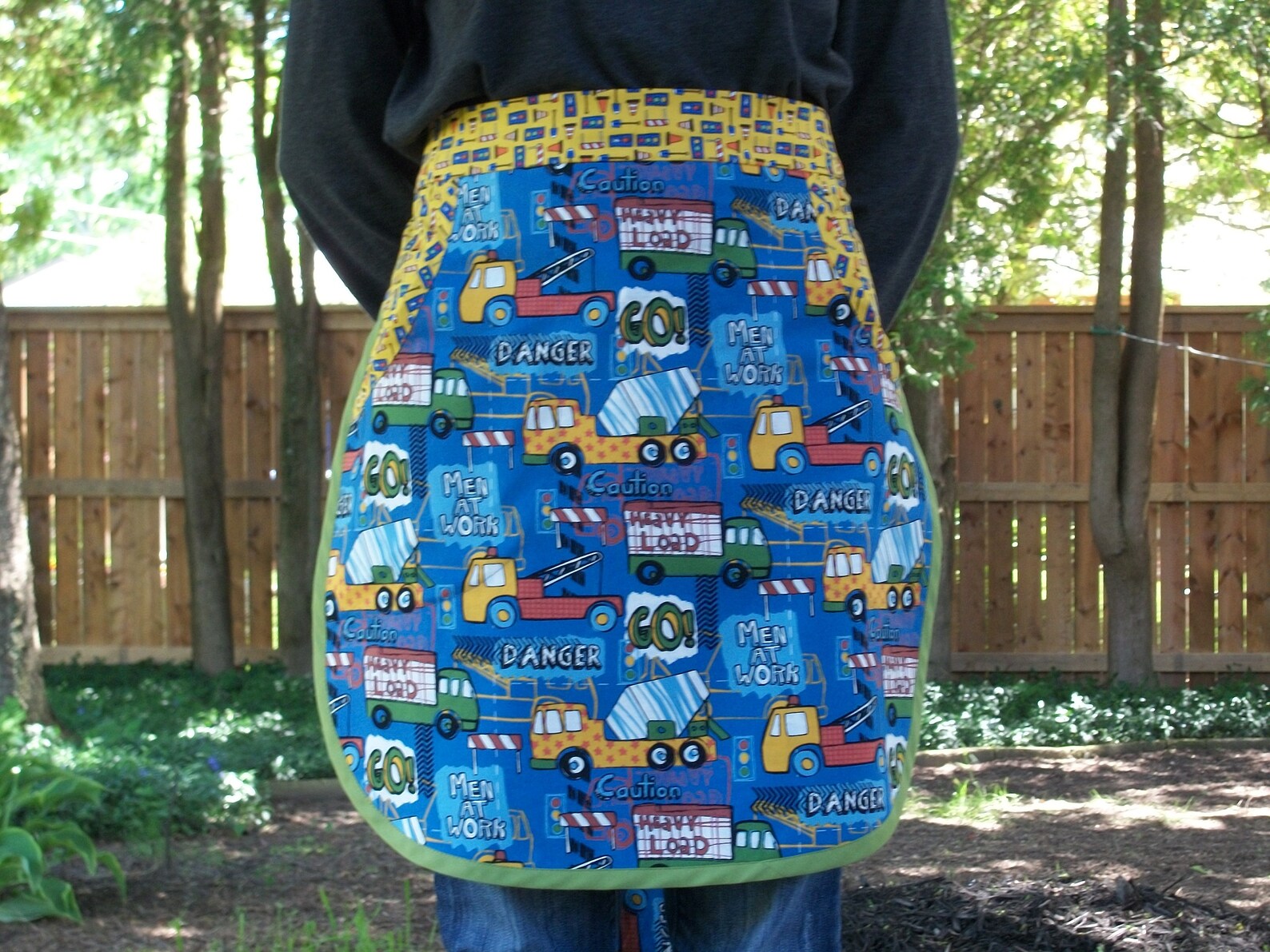 Trucks Apron/roadworks Apron/dump Trucks Apron/men at Work Etsy