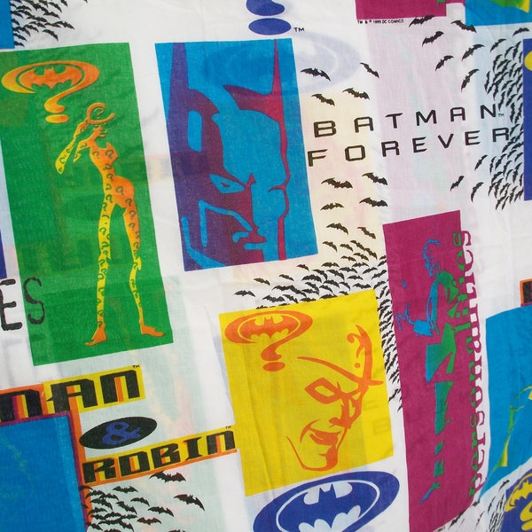 Batman Forever  Vintage Full Flat Sheet/Classic Multi colour/Vintage bedding/Collectible/Batman/Robin