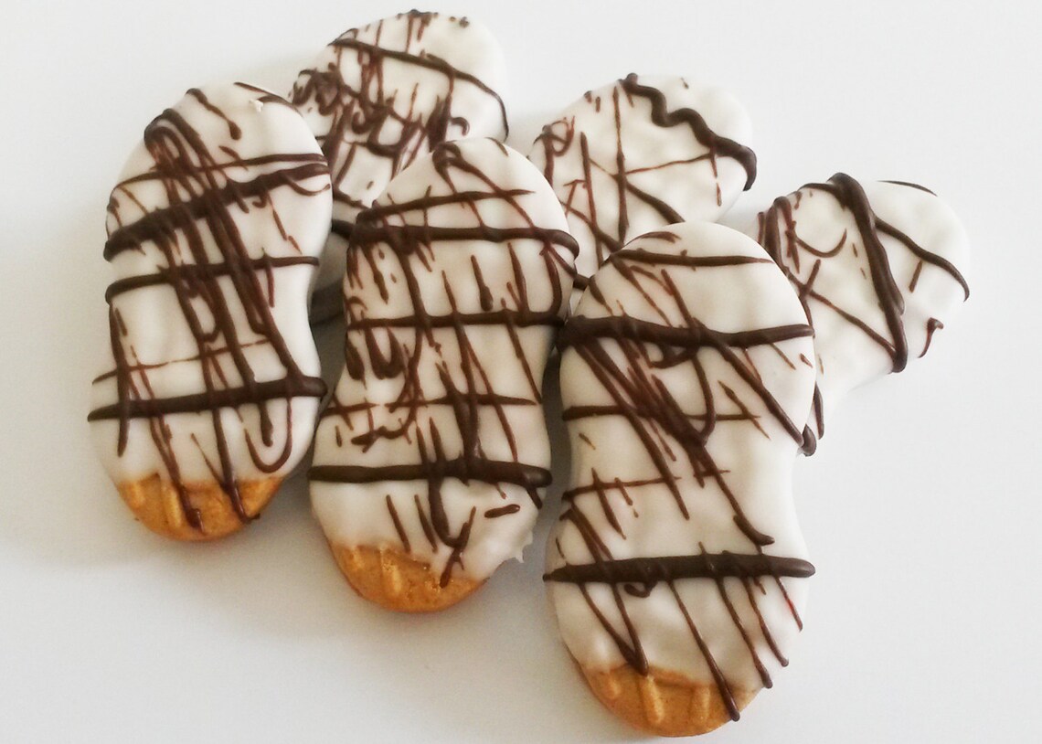 12 White Chocolate Covered Nutter Butter Cookies With Milk Etsy
